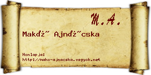 Makó Ajnácska névjegykártya
