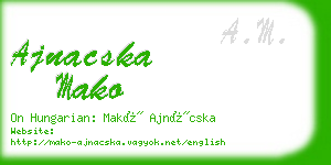 ajnacska mako business card